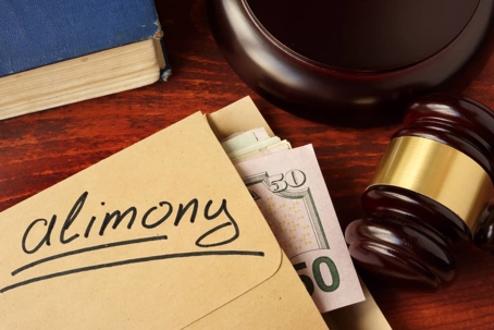 Open folder containing cash, representing alimony