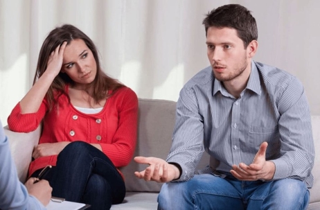 Couple meeting with a lawyer to discuss their divorce mediation