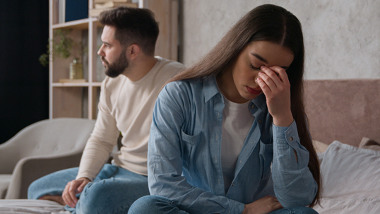 frustrated woman in a fight with spouse