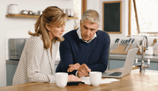 Two divorced adults discussing their retirement plans